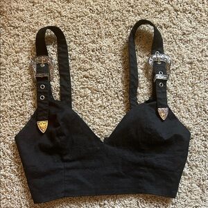 Superdown Black Top with Silver Accents